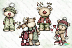 Whimsical Christmas Bears Clipart Product Image 1
