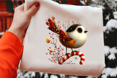Whimsical Christmas Bird Clipart Product Image 2