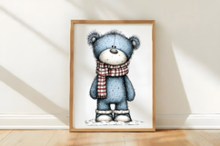 Whimsical Christmas Blue Teddy Bear Product Image 3