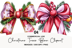 Whimsical Christmas Bow Clipart Product Image 1