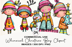 Whimsical Christmas Boy Clipart Product Image 1