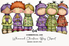 Whimsical Christmas Boy Clipart Product Image 1