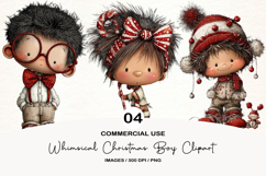 Whimsical Christmas Boy Clipart Product Image 1