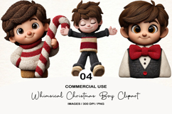Whimsical Christmas Boy Clipart Product Image 1