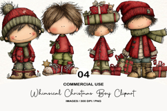Whimsical Christmas Boy Clipart Product Image 1