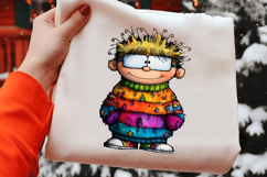 Whimsical Christmas Boy Clipart Sublimation Product Image 2