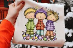 Whimsical Christmas Boy Clipart Product Image 2