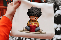 Whimsical Christmas Boy Clipart Product Image 2