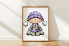 Whimsical Christmas Boy Clipart Sublimation Product Image 3