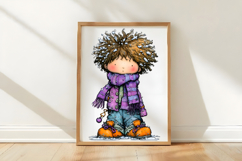 Whimsical Christmas Boy Clipart Product Image 3