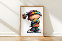 Whimsical Christmas Boy Clipart Sublimation Product Image 3