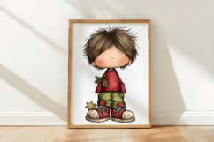 Whimsical Christmas Boy Clipart Product Image 3