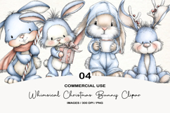 Whimsical Christmas Bunny Clipart Product Image 1