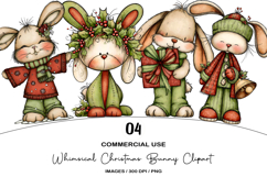 Whimsical Christmas Bunny Clipart Product Image 1