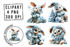 Whimsical Christmas Bunny Clipart Product Image 1