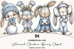 Whimsical Christmas Bunny Clipart Product Image 1