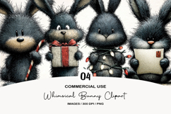 Whimsical Christmas Bunny Clipart Product Image 1