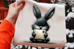 Whimsical Christmas Bunny Clipart Product Image 2