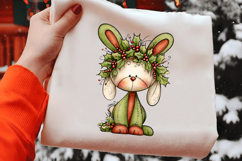 Whimsical Christmas Bunny Clipart Product Image 2