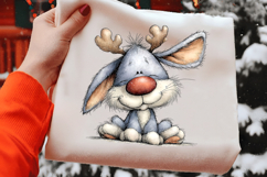 Whimsical Christmas Bunny Clipart Product Image 2