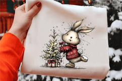 Whimsical Christmas Bunny Clipart Product Image 2