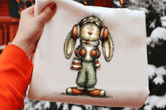 Whimsical Christmas Bunny Clipart Product Image 2