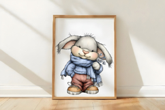Whimsical Christmas Bunny Clipart Product Image 3