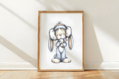 Whimsical Christmas Bunny Clipart Product Image 3