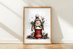 Whimsical Christmas Bunny Clipart Product Image 3