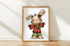 Whimsical Christmas Bunny Clipart Product Image 3
