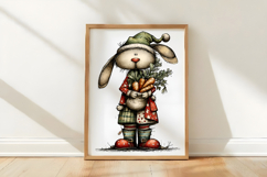 Whimsical Christmas Bunny Clipart Product Image 3