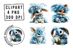 Whimsical Christmas Bunny Clipart Product Image 1
