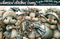 Whimsical Christmas Bunny Clipart Product Image 1