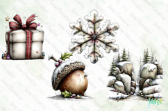 Whimsical Christmas Cabin Clipart Product Image 1