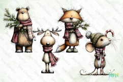 Whimsical Christmas Cabin Clipart Product Image 1