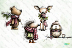 Whimsical Christmas Cabin Clipart Product Image 1
