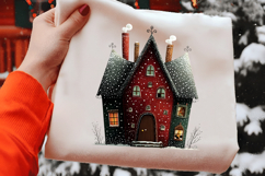 Whimsical Christmas Candy House Clipart Product Image 2