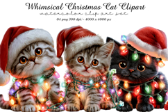 Whimsical Christmas Cat Clipart Product Image 1