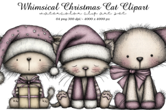 Whimsical Christmas Cat Clipart Product Image 1