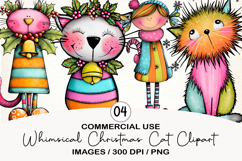 Whimsical Christmas Cat Clipart Product Image 1