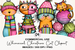 Whimsical Christmas Cat Clipart Product Image 1