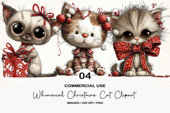 Whimsical Christmas Cat Clipart Product Image 1