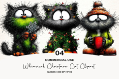 Whimsical Christmas Cat Clipart Sublimation Product Image 1