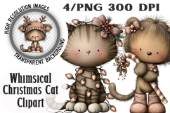 Whimsical Christmas Cat Clipart Product Image 1