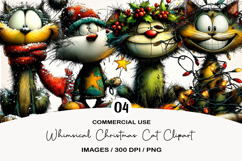 Whimsical Christmas Cat Clipart Product Image 1