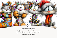 Whimsical Christmas Cat Clipart Sublimation Product Image 1