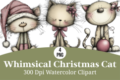 Whimsical Christmas Cat Clipart Product Image 1
