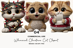 Whimsical Christmas Cat Clipart Product Image 1