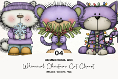 Whimsical Christmas Cat Clipart Sublimation Product Image 1