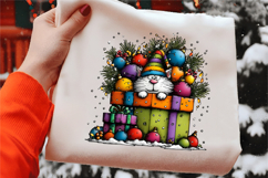 Whimsical Christmas Cat Clipart Product Image 2